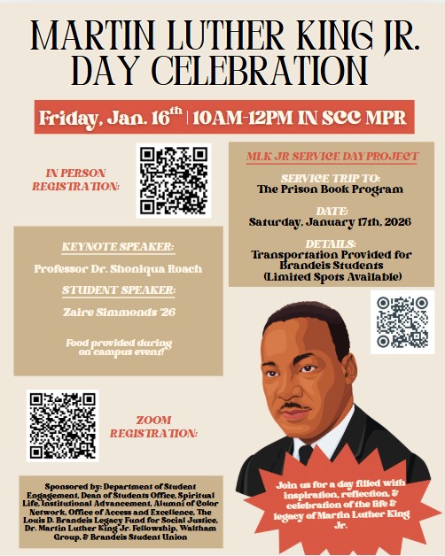 MLK Day celebration Friday, January 16 10:00 AM - 12:00 PM in the SCC MPR
